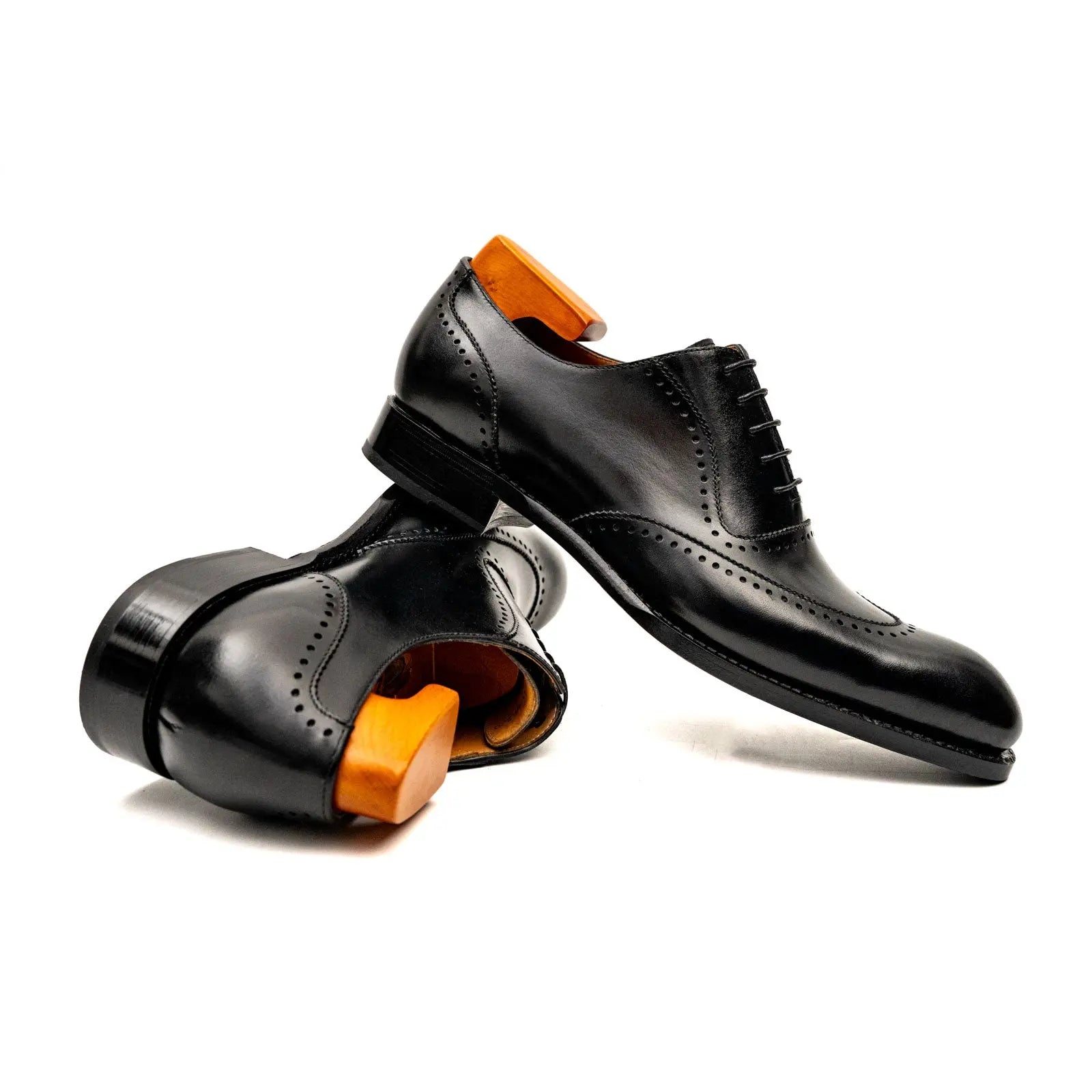 Men's Black Brogue Oxford Shoes DIVINCH