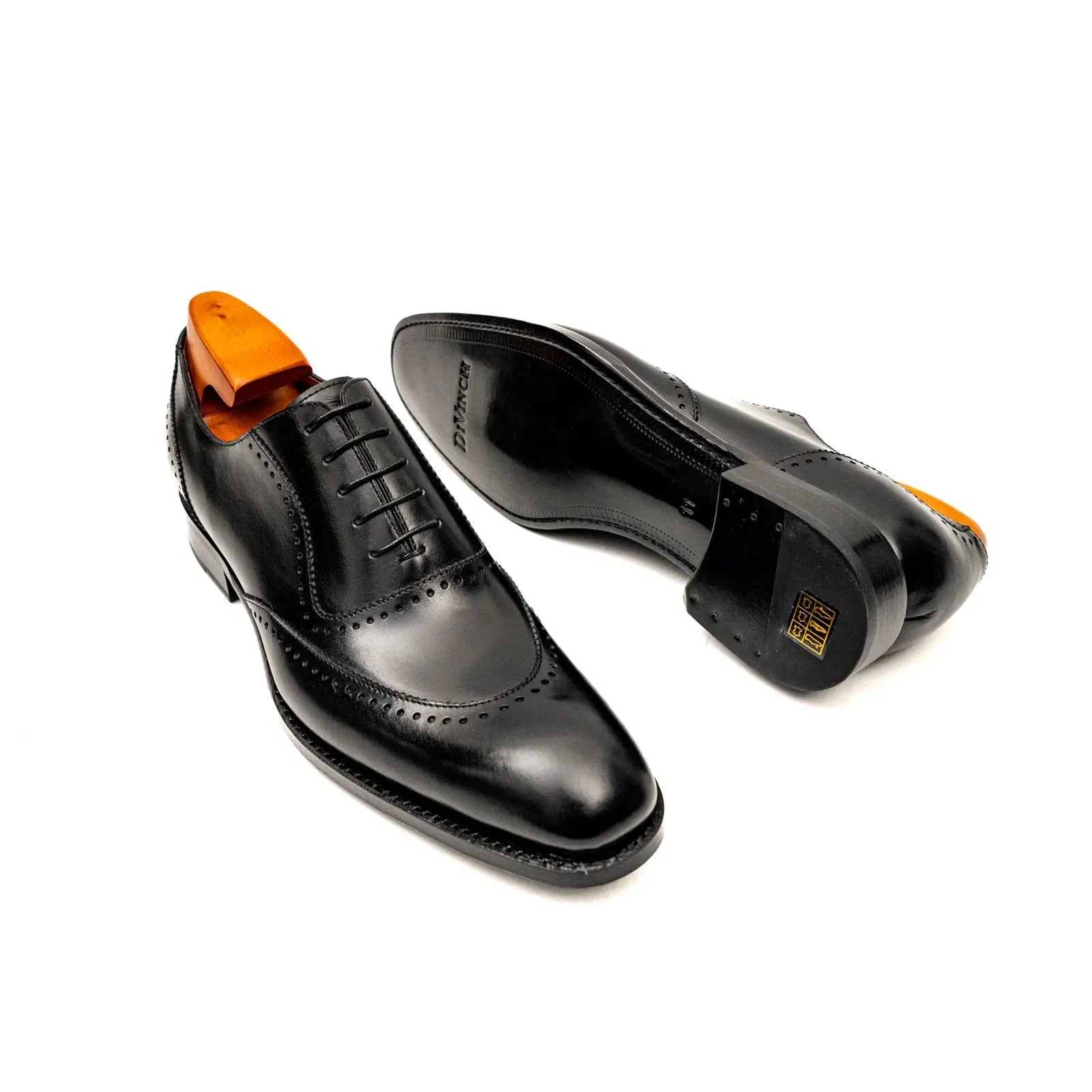 Men's Black Brogue Oxford Shoes DIVINCH