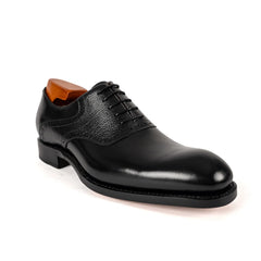 Men's Black Brogue Oxford Shoes Divinch