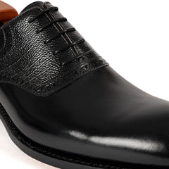Men's Black Brogue Oxford Shoes Divinch