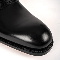 Men's Black Brogue Oxford Shoes Divinch