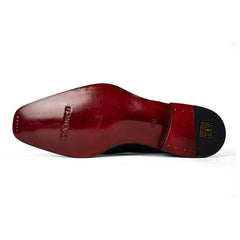 Men's Black Crocodile Single Monk Shoes DIVINCH