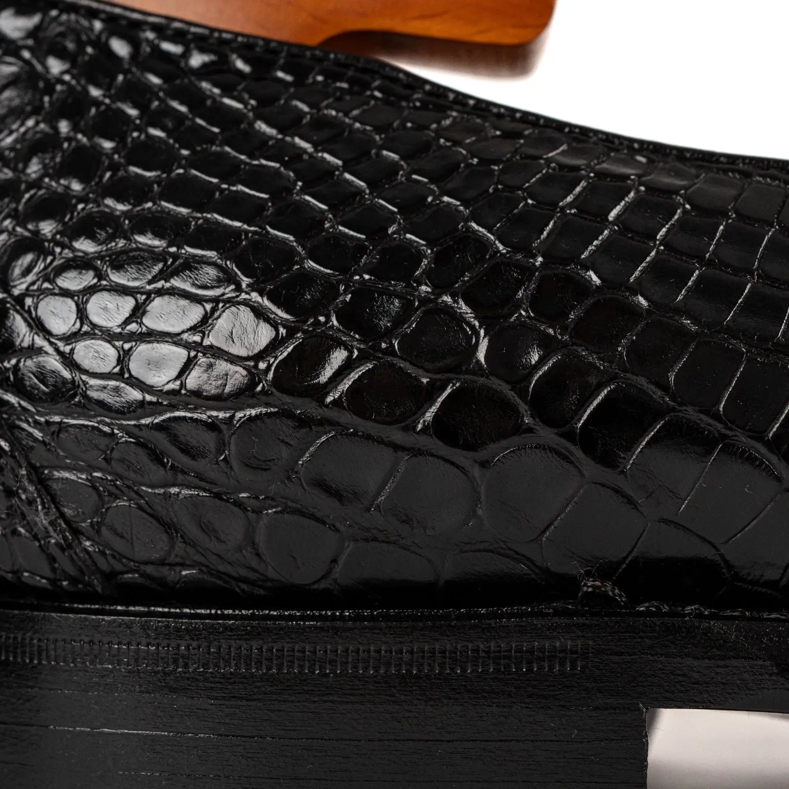 Men's Black Crocodile Tassel Loafers DIVINCH