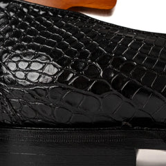 Men's Black Crocodile Tassel Loafers DIVINCH