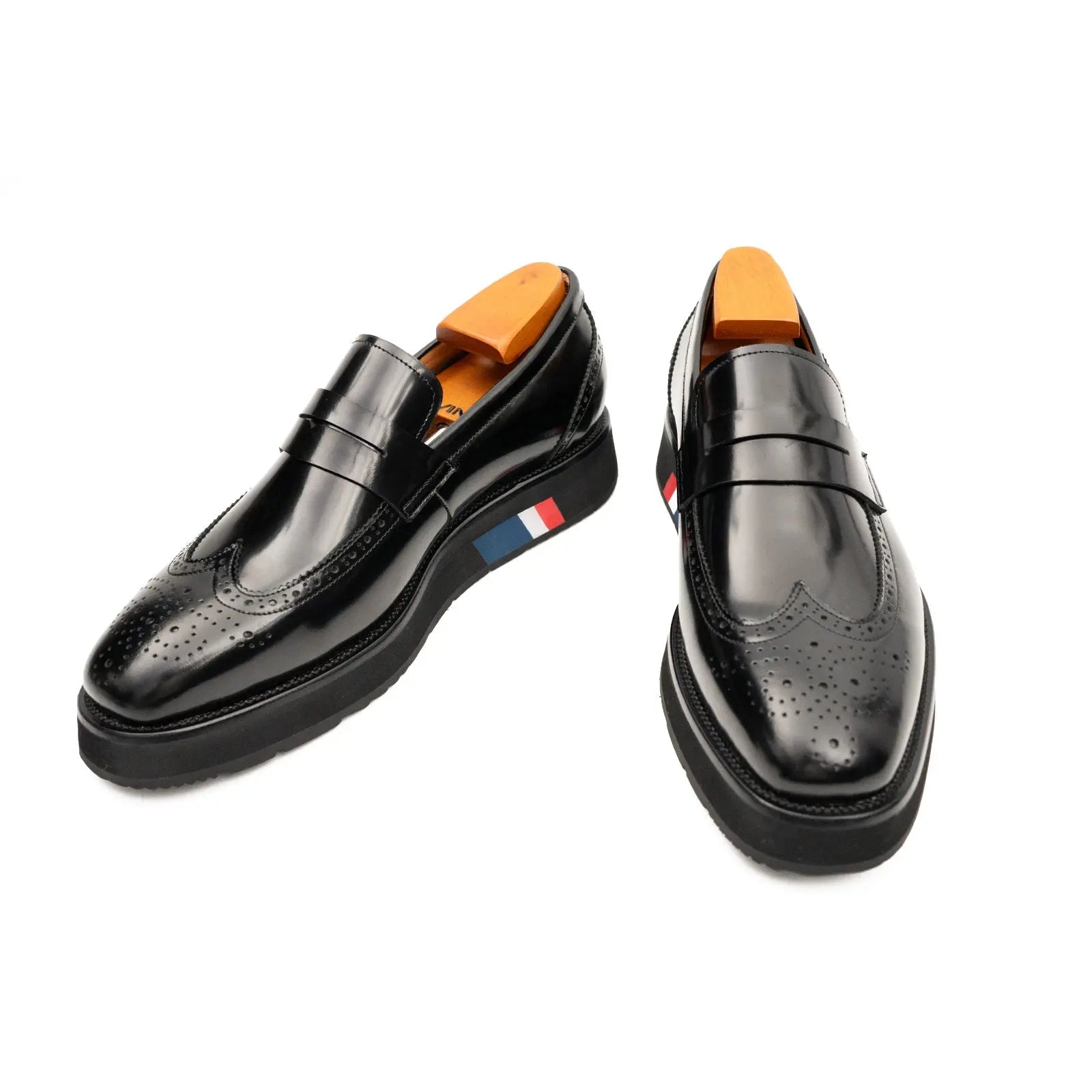 Men's Black Leather Loafers Divinch