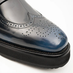 Men's Blue Leather Loafers Divinch