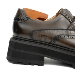 Men's Brogue Detail Leather Loafers Divinch