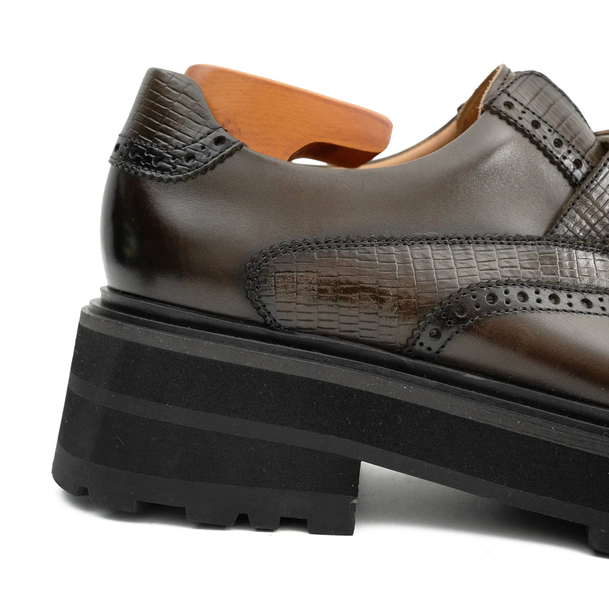 Men's Brogue Detail Leather Loafers Divinch