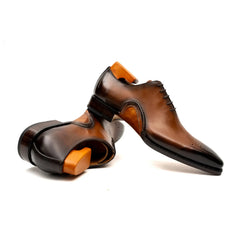 Men's Brown Medallion Oxford Shoes DIVINCH
