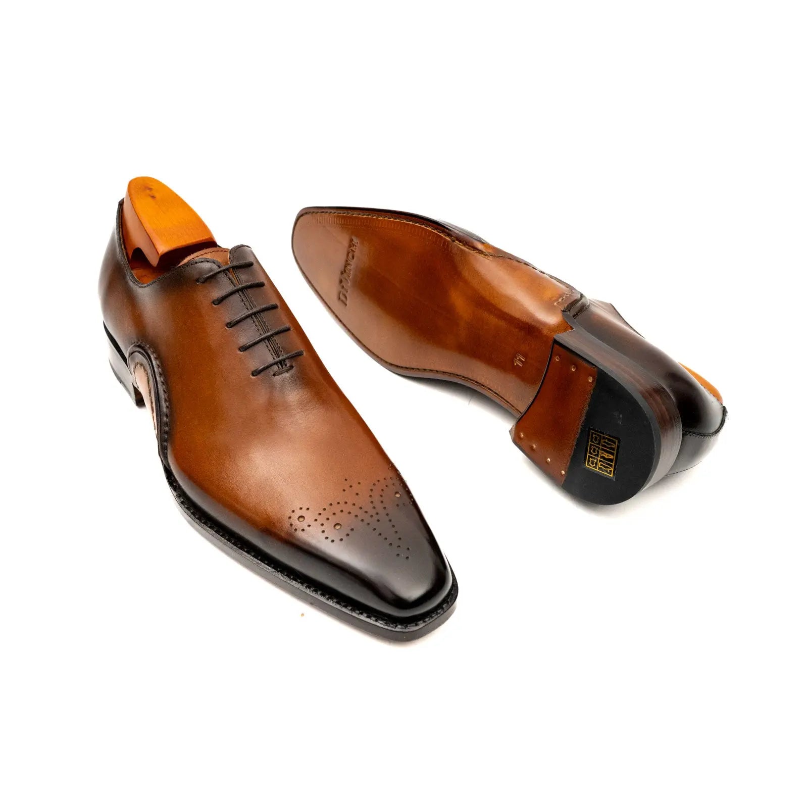 Men's Brown Medallion Oxford Shoes DIVINCH