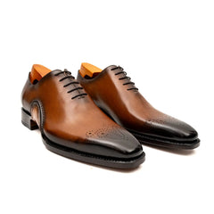 Men's Brown Medallion Oxford Shoes DIVINCH