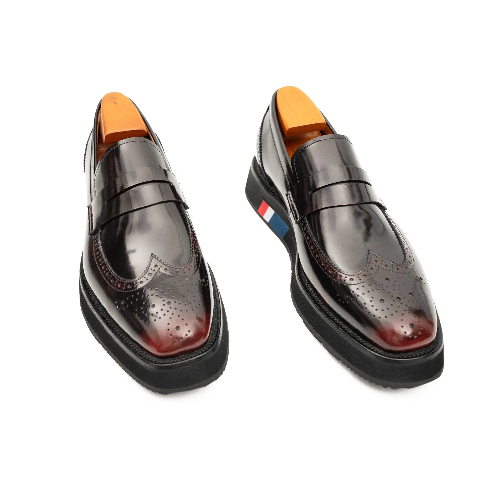 Men's Burgundy Leather Loafers Divinch