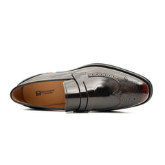 Men's Burgundy Leather Loafers Divinch