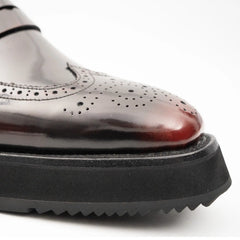Men's Burgundy Leather Loafers Divinch