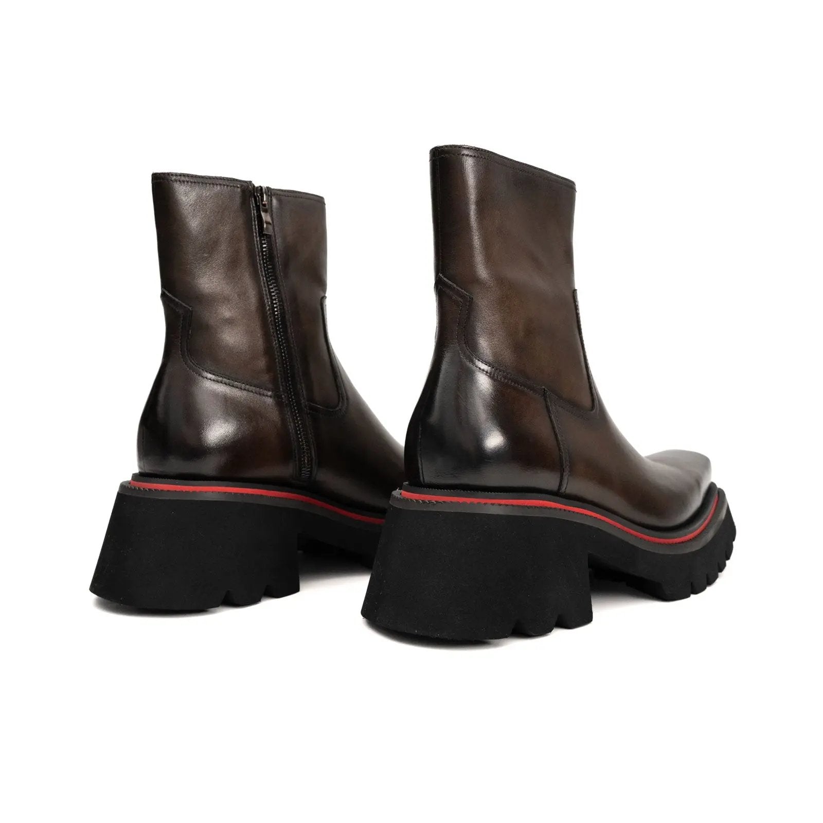 Men's Calfskin Thick - Sole Chelsea Boots Coffee DIVINCH