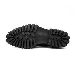 Men's Classic Black Derby Leather Shoes with Lug Sole Divinch