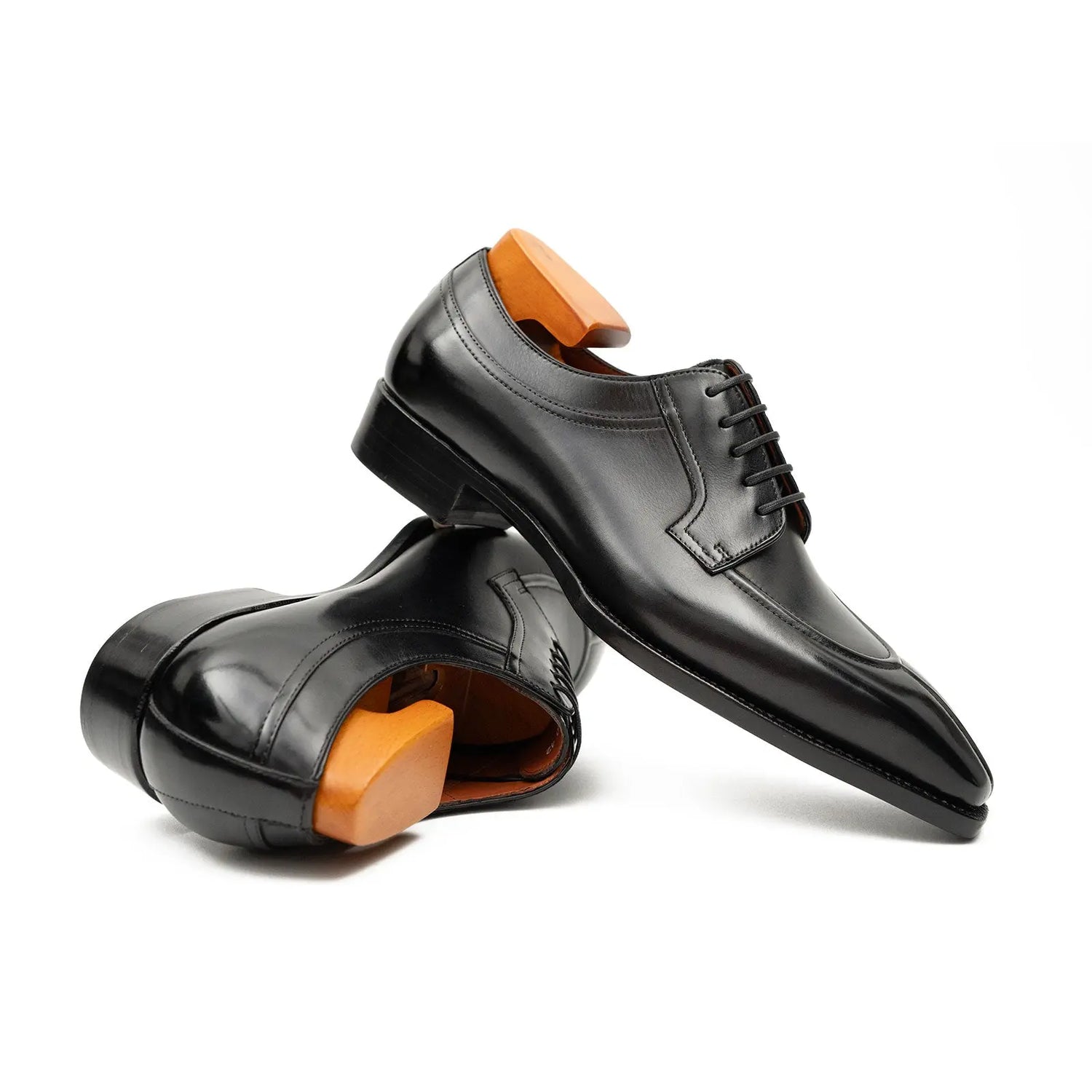 Men's Black Quarter Brogue Derby Shoes