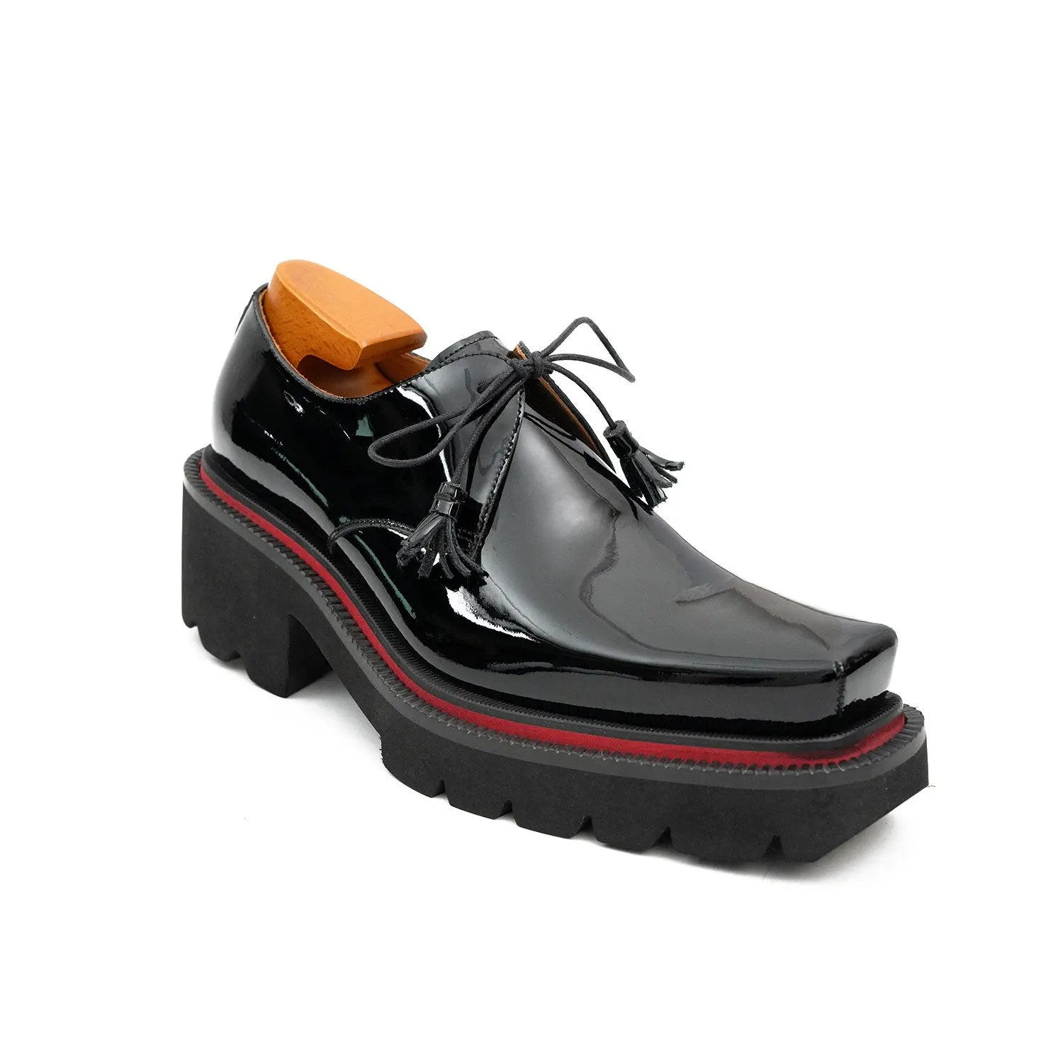 Black Patent Lug Derby