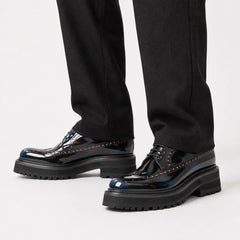 Midnight Blue Lug Wingtip Derby