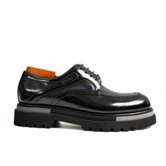 Midnight Blue Polished Moc-Toe Derby Divinch
