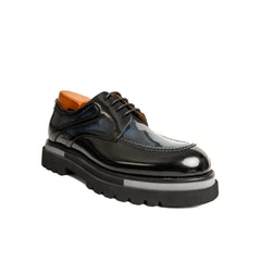 Midnight Blue Polished Moc-Toe Derby Divinch