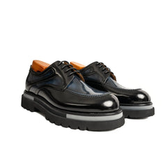 Midnight Blue Polished Moc-Toe Derby Divinch