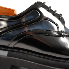 Midnight Blue Polished Moc-Toe Derby Divinch