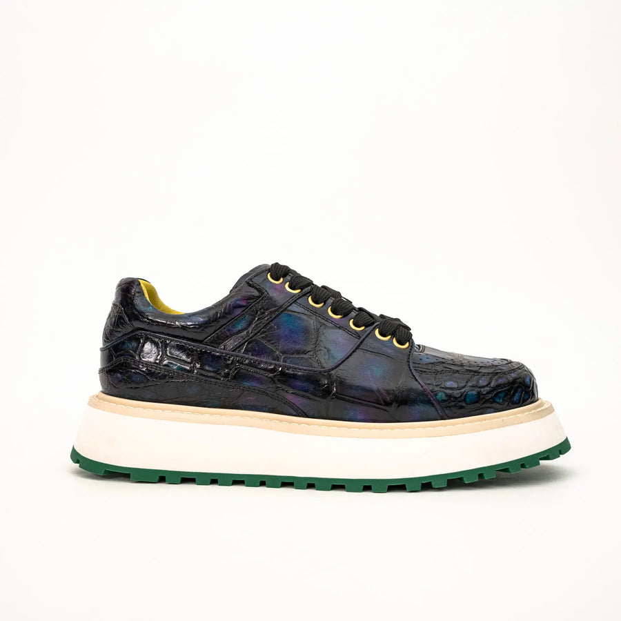 Midnight Crocodile Platform Sneaker