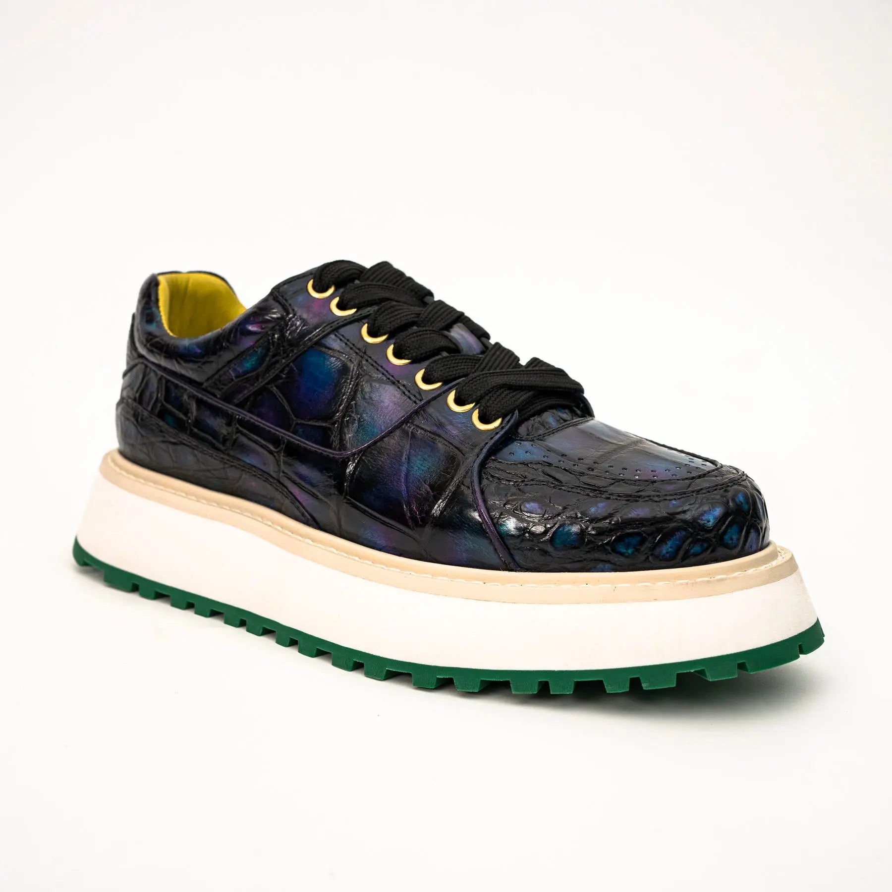 Midnight Crocodile Platform Sneaker DIVINCH
