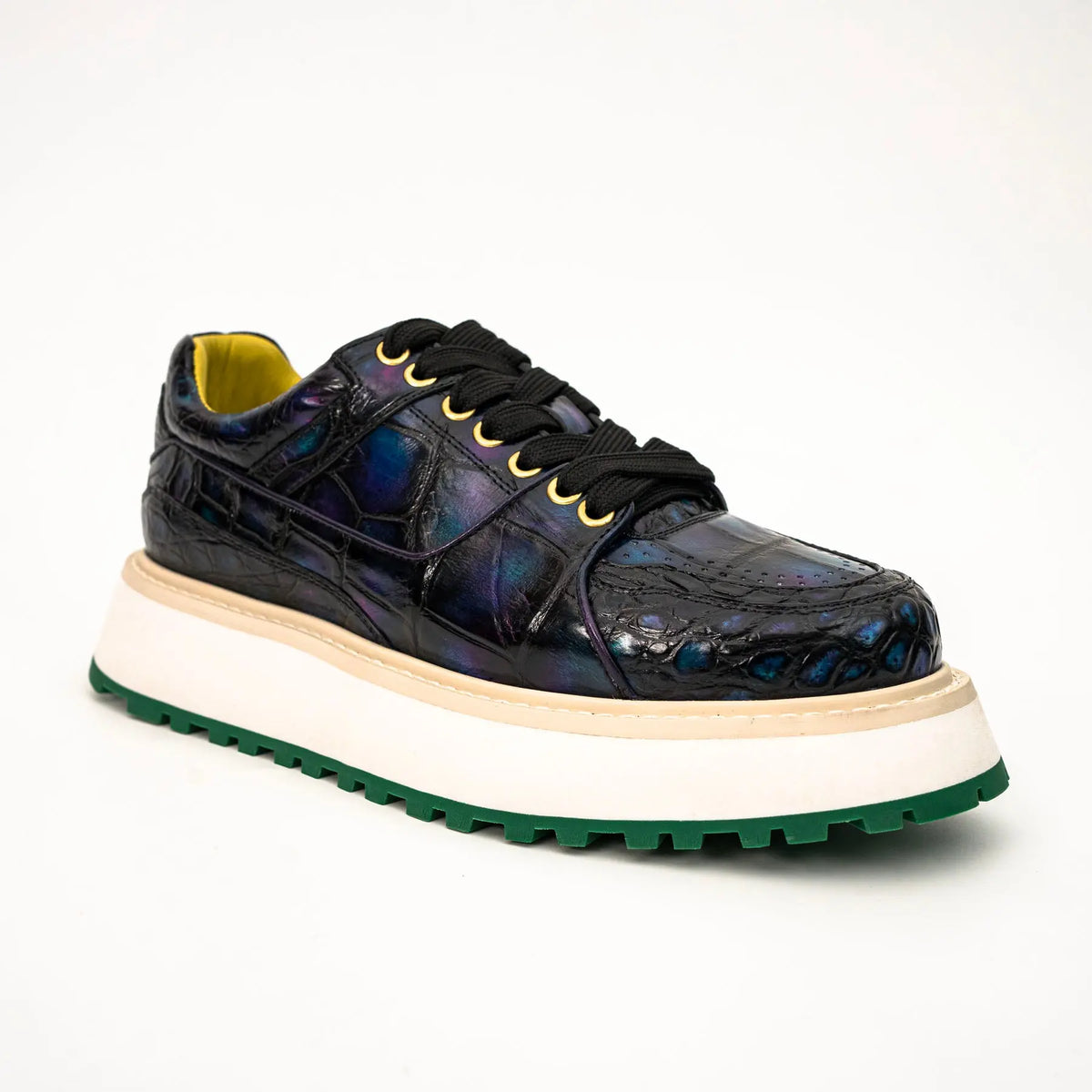 Midnight Crocodile Platform Sneaker DIVINCH