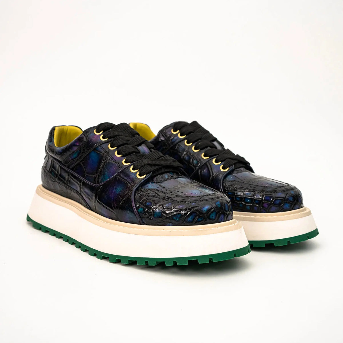 Midnight Crocodile Platform Sneaker DIVINCH