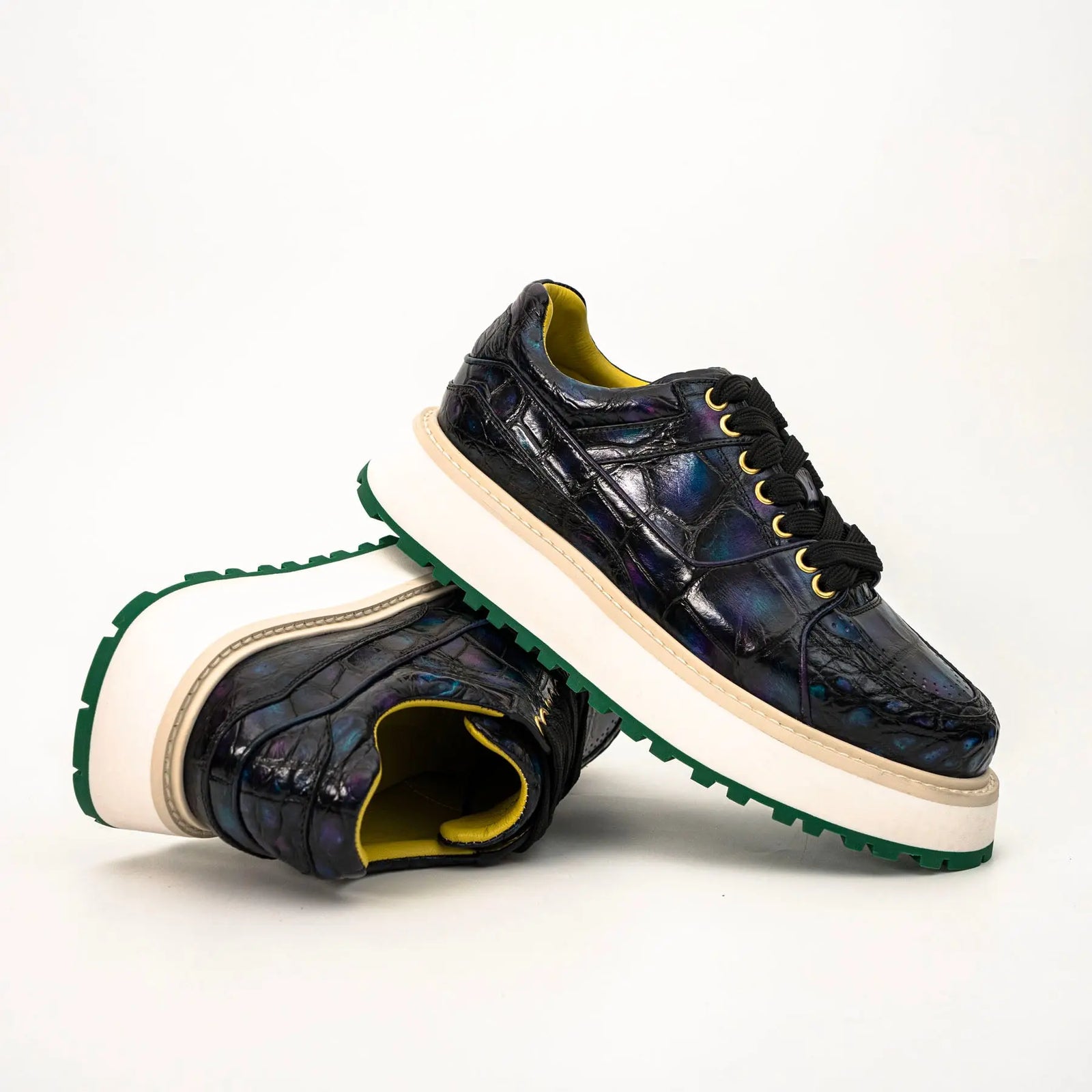 Midnight Crocodile Platform Sneaker DIVINCH