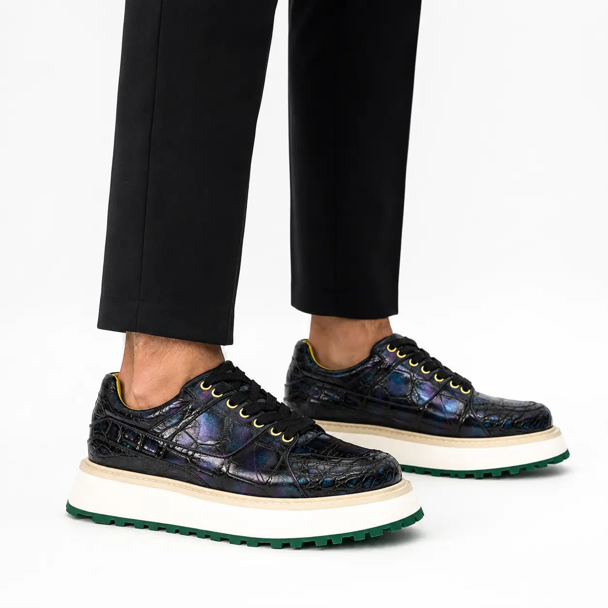 Midnight Crocodile Platform Sneaker DIVINCH