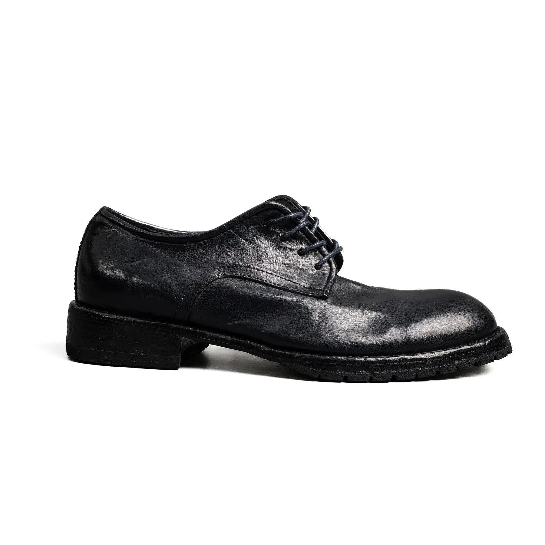 Midnight Navy Washed Leather Derby Shoes