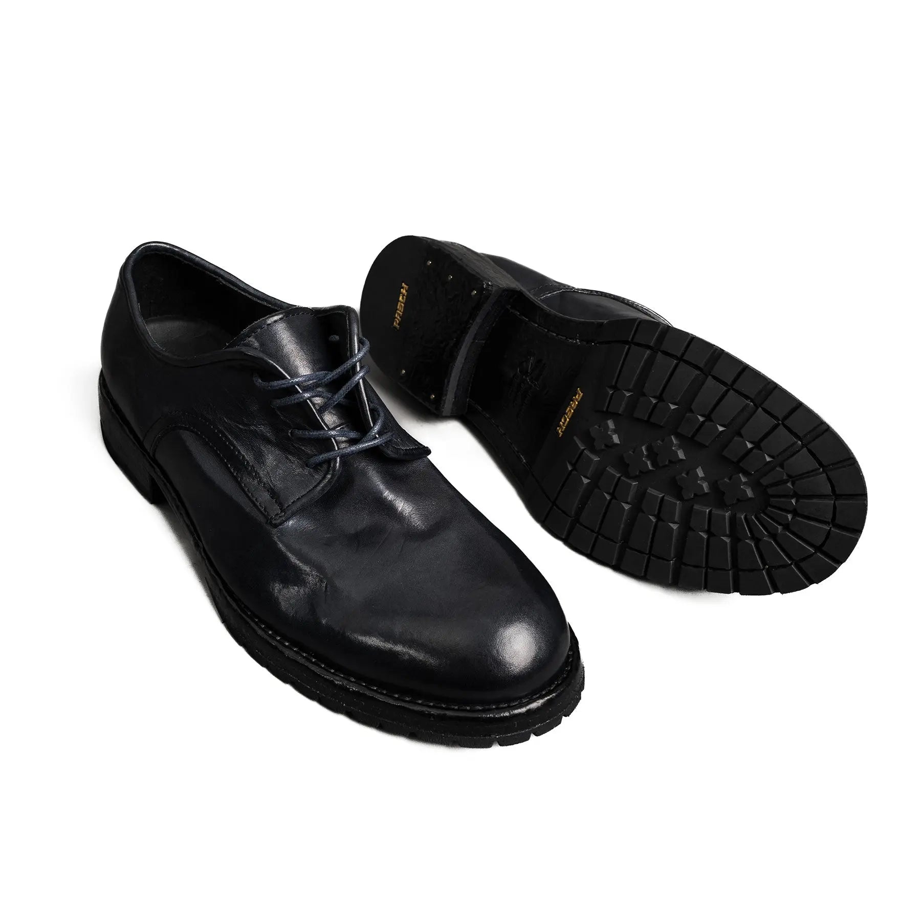 Midnight Navy Washed Leather Derby Shoes