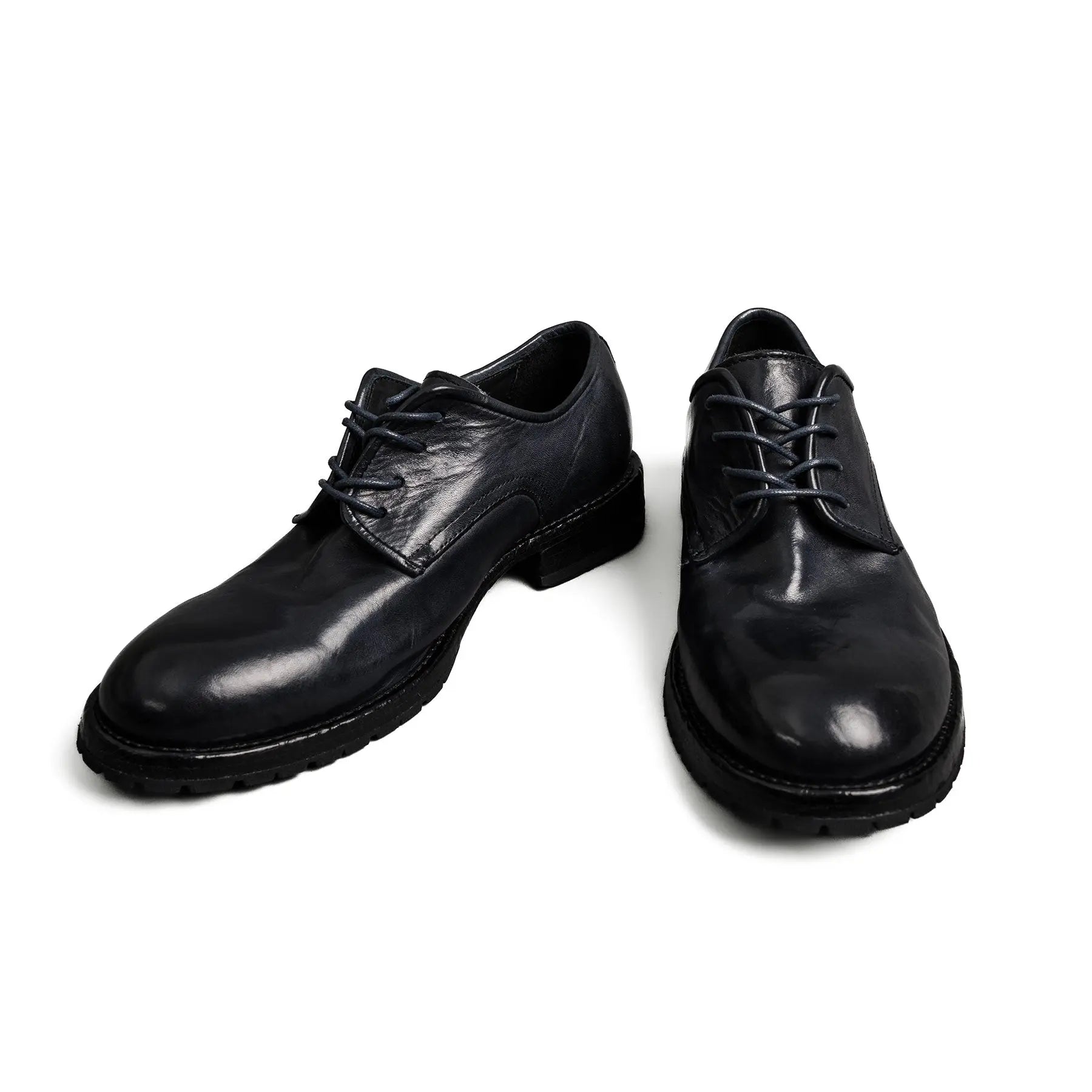 Midnight Navy Washed Leather Derby Shoes