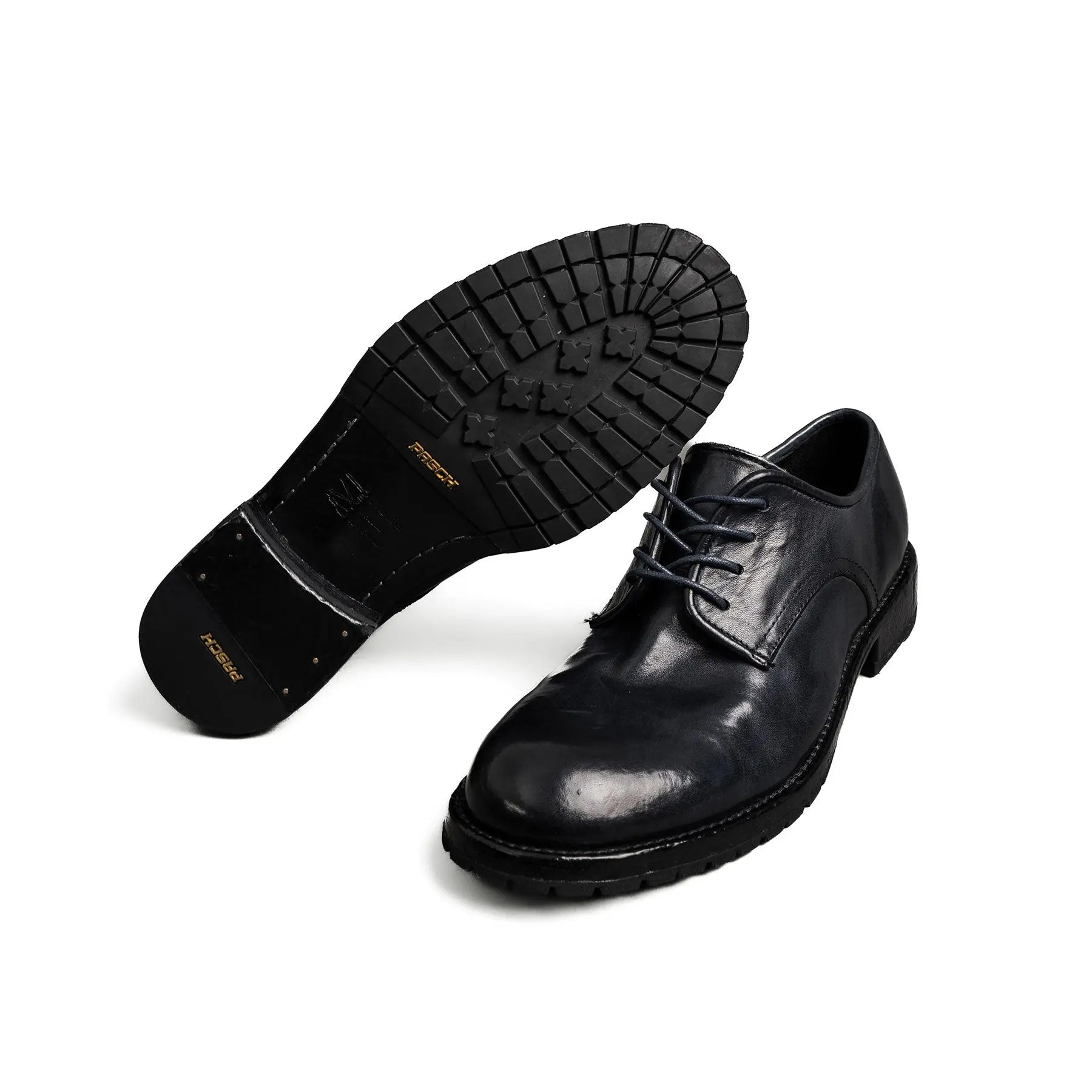 Midnight Navy Washed Leather Derby Shoes