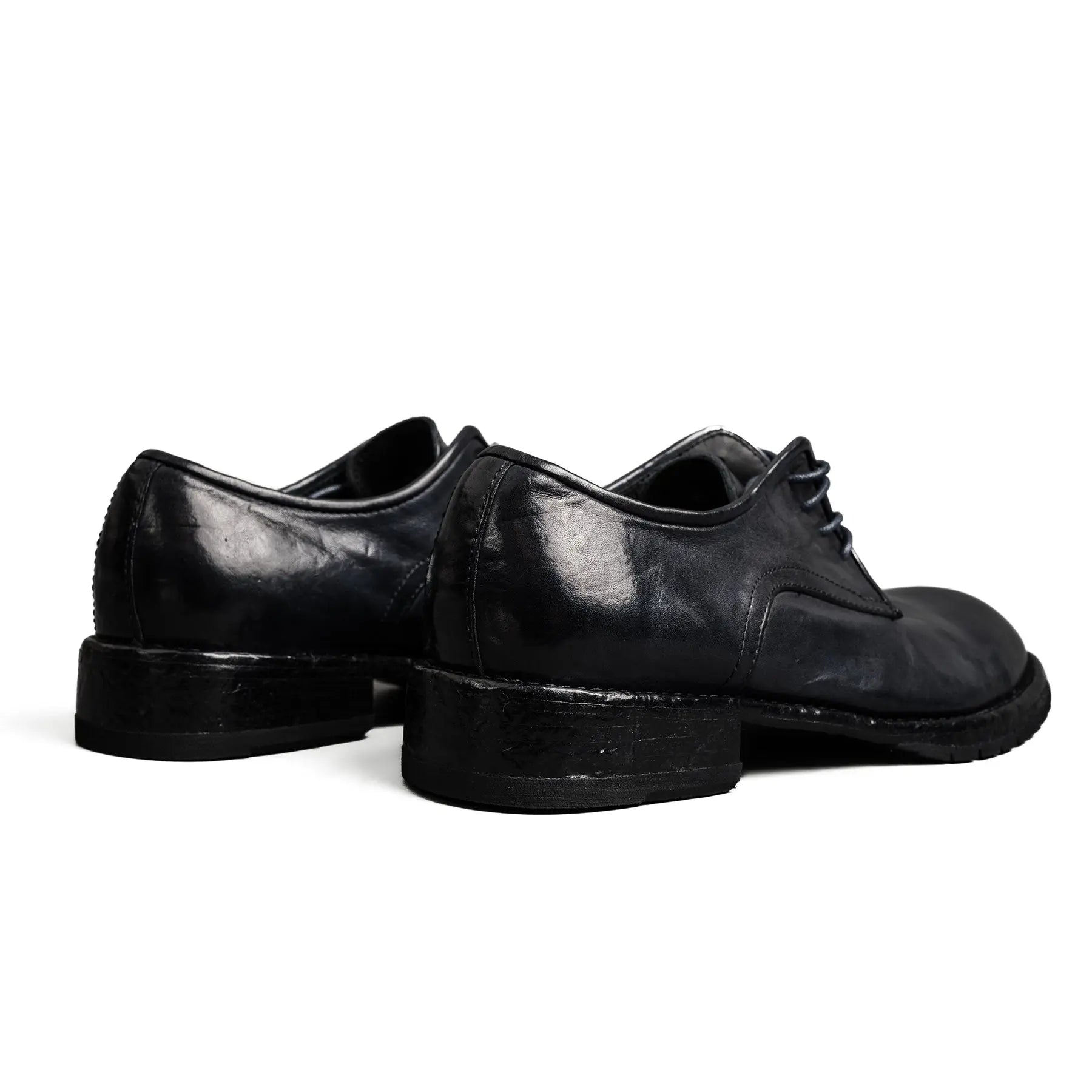 Midnight Navy Washed Leather Derby Shoes