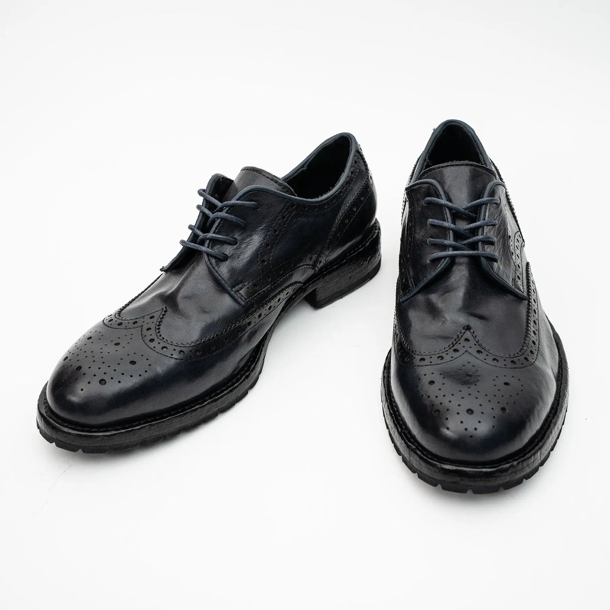 Midnight Navy Washed Leather Lug Derby DIVINCH