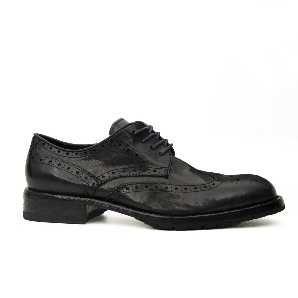 Midnight Navy Washed Leather Lug Derby DIVINCH