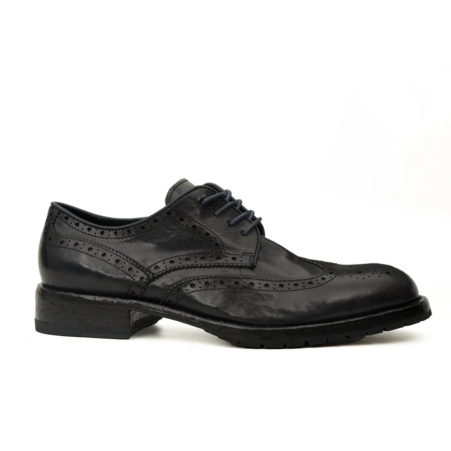 Midnight Navy Washed Leather Lug Derby DIVINCH