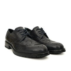 Midnight Navy Washed Leather Lug Derby DIVINCH