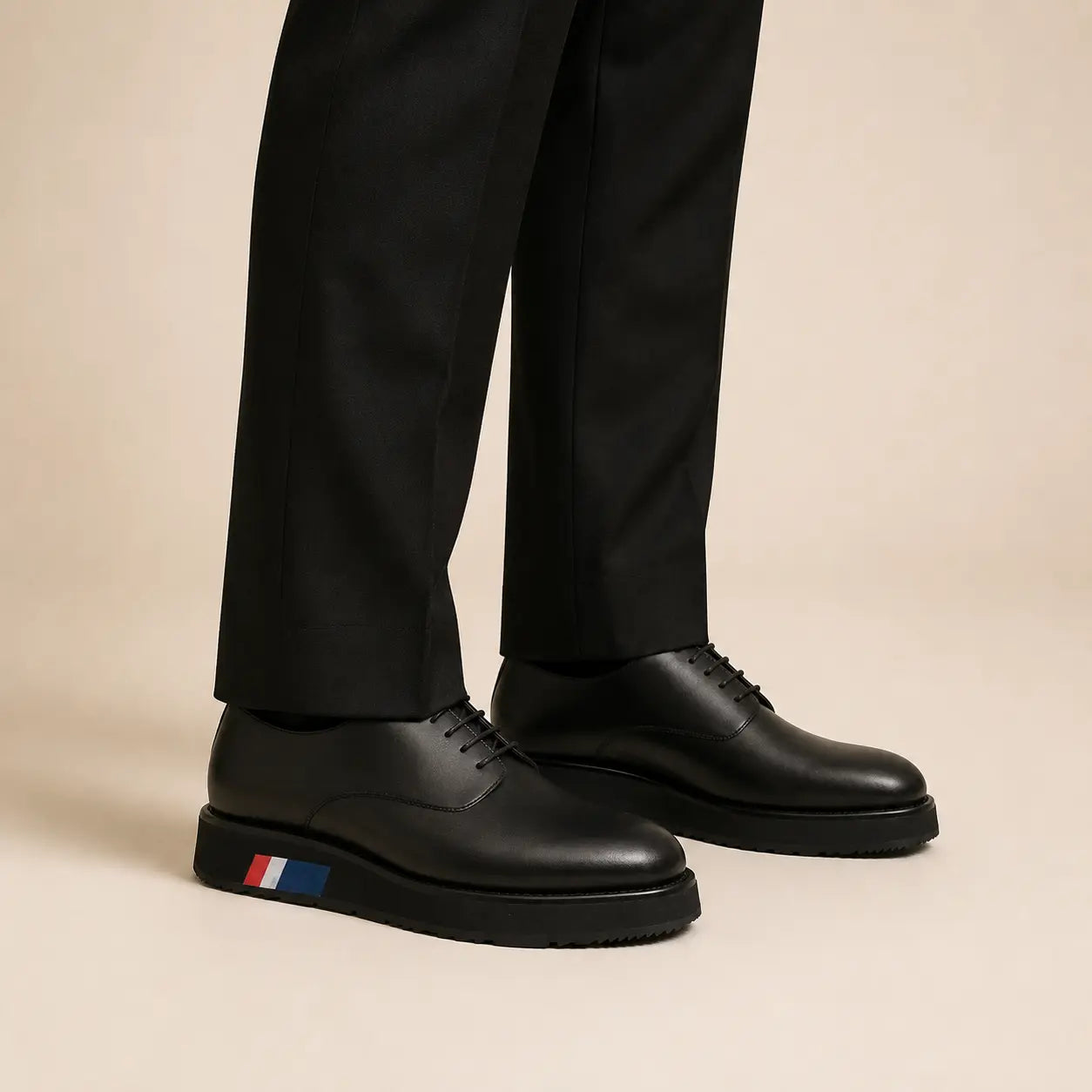 Minimal Platform Oxford Derby — on-foot studio view