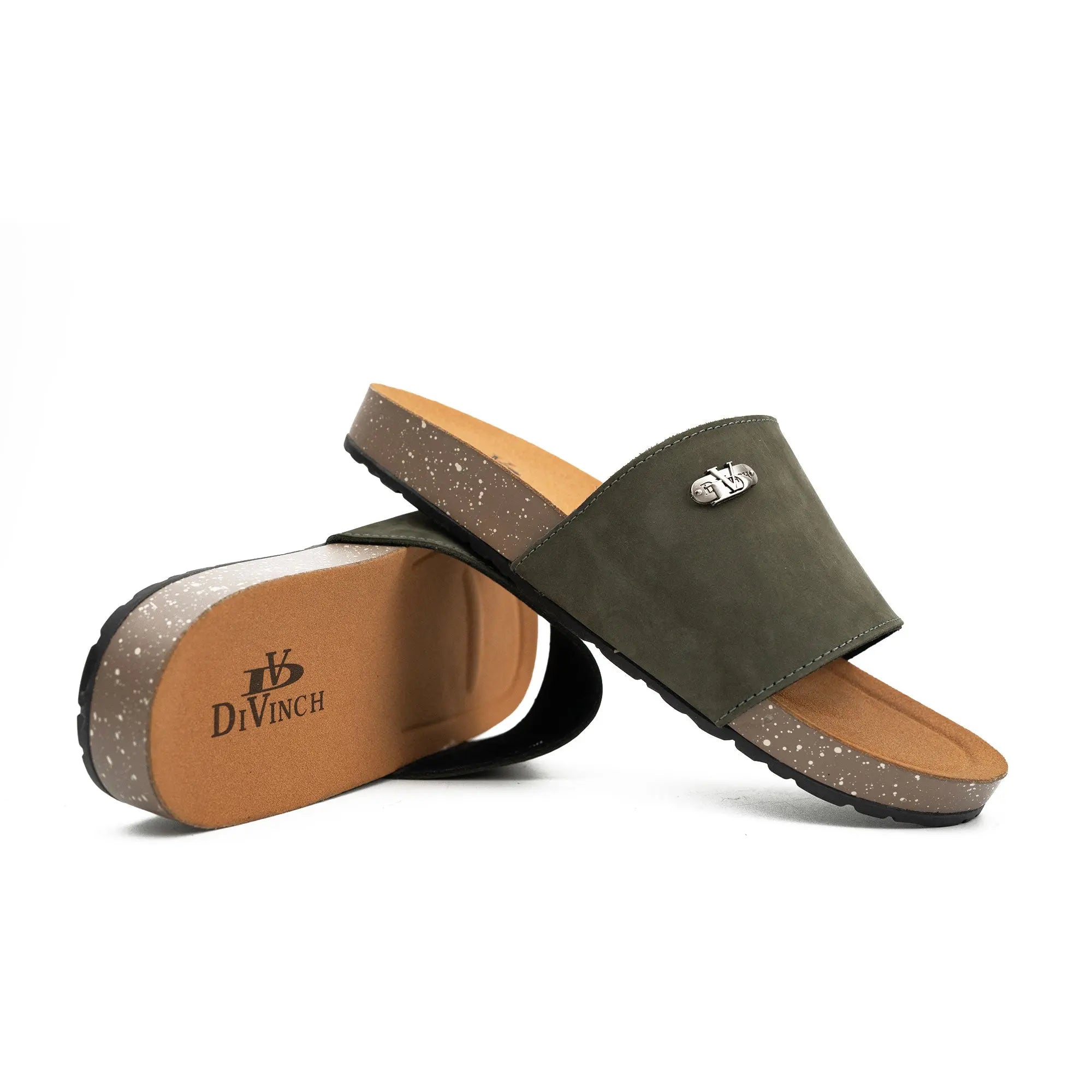 Olive Green Single - Strap Slides DIVINCH
