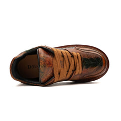 Zapatillas deportivas vintage con plataforma de avestruz