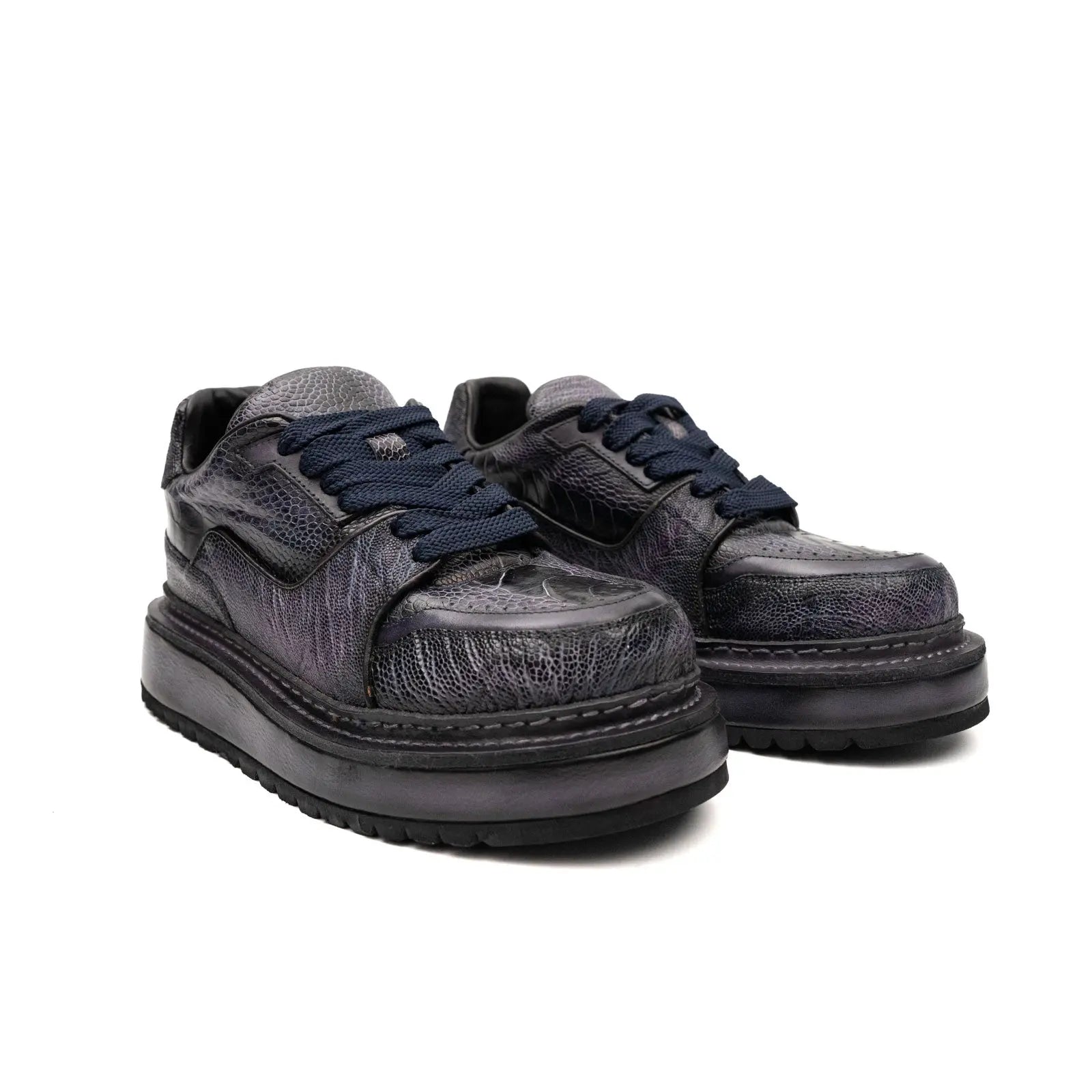 Shadow-Grey-Straußen-Platform-Sneaker