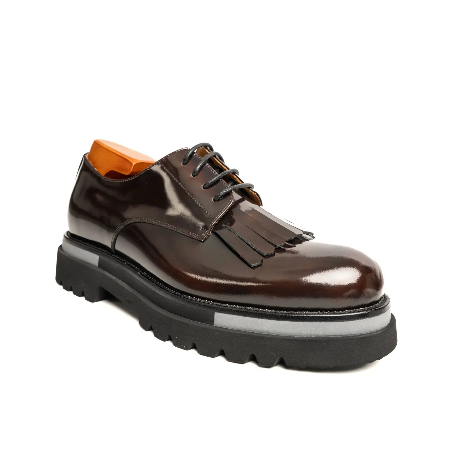Oxblood Polished Leather Kiltie Derby Divinch