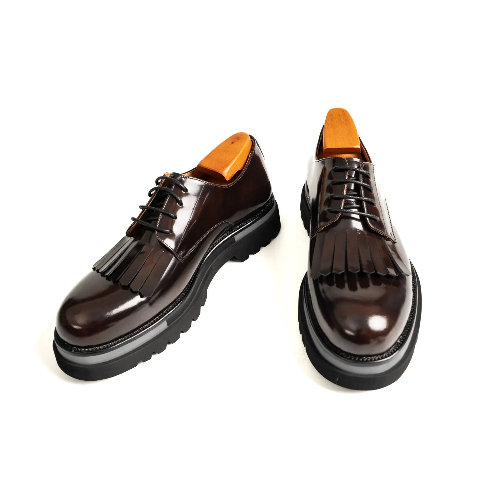Oxblood Polished Leather Kiltie Derby Divinch