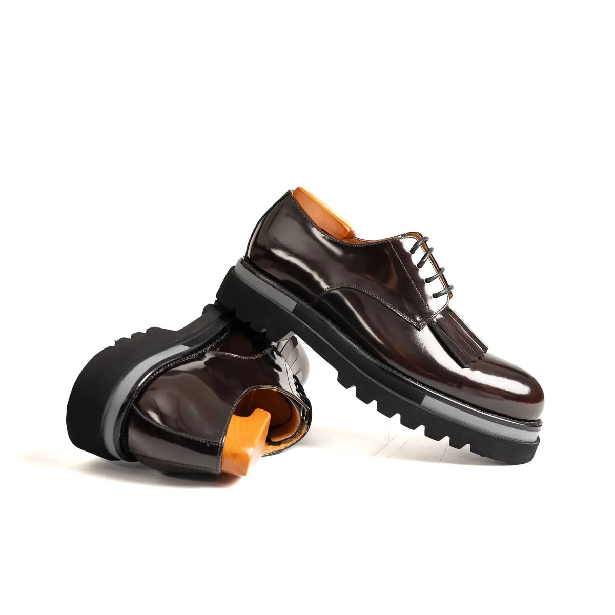 Oxblood Polished Leather Kiltie Derby Divinch