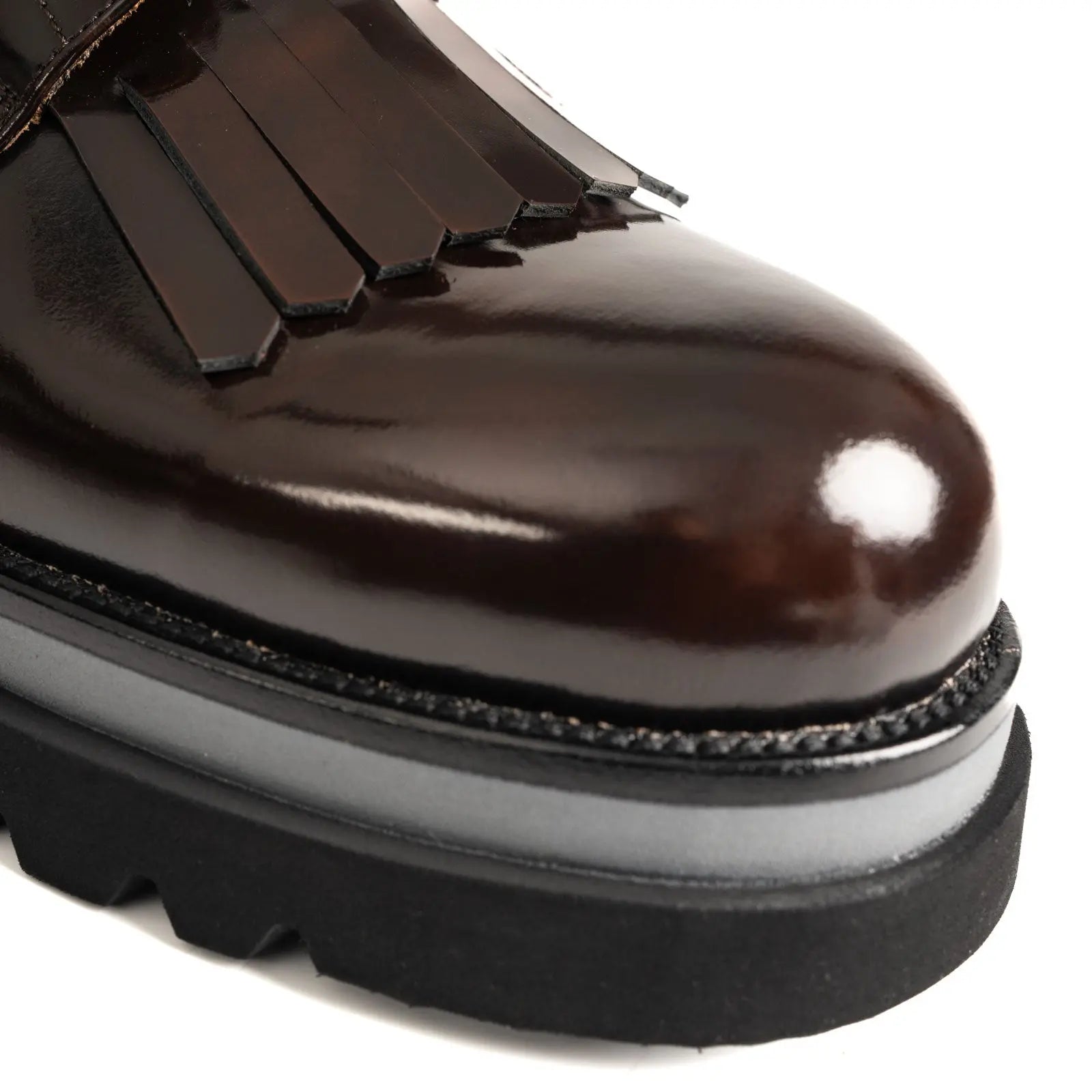Oxblood Polished Leather Kiltie Derby Divinch